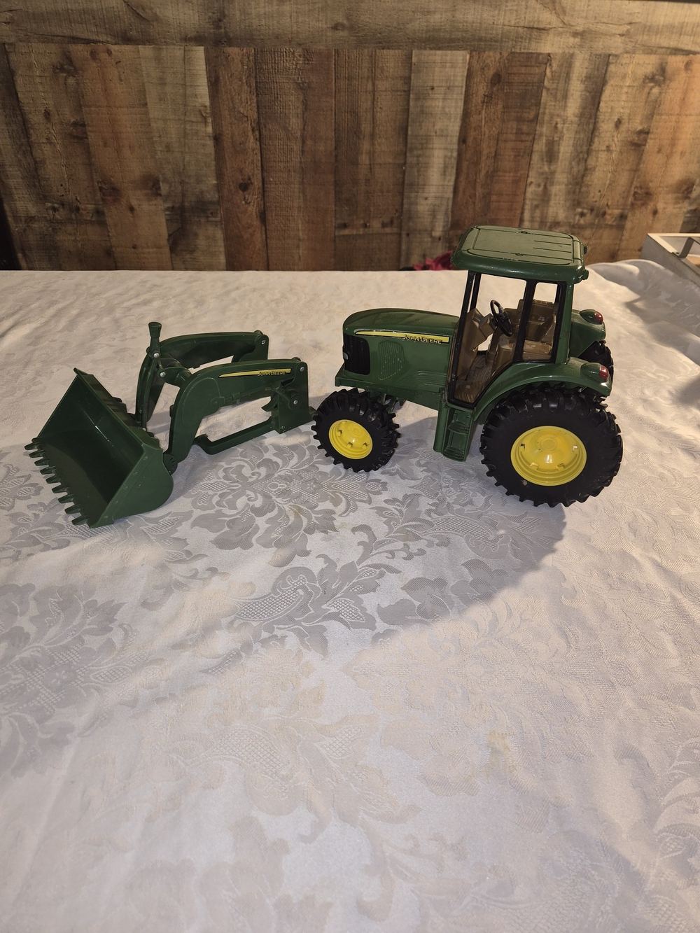 John Deere Green & Yellow Kids Tractor Toy with Front Loader